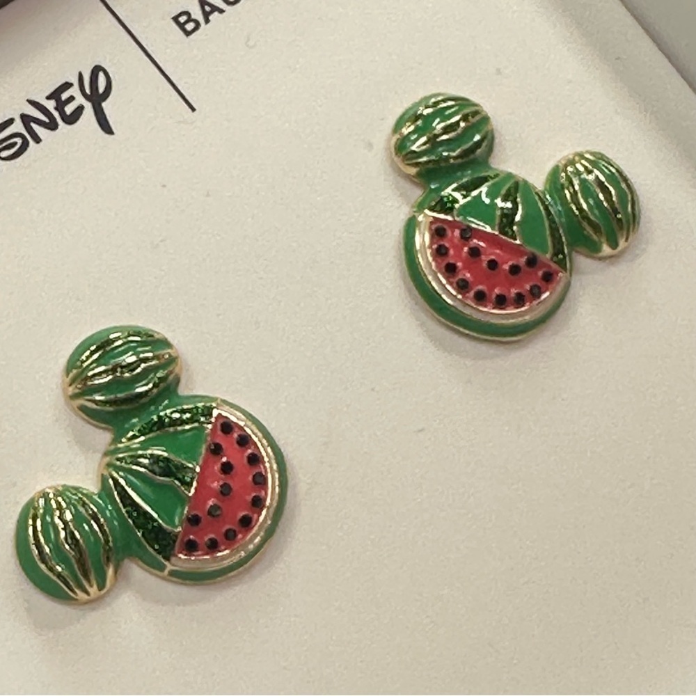 NWT disney BaubleBar Mickey Mouse watermelon stud Earrings summer coquette - Picture 4 of 5